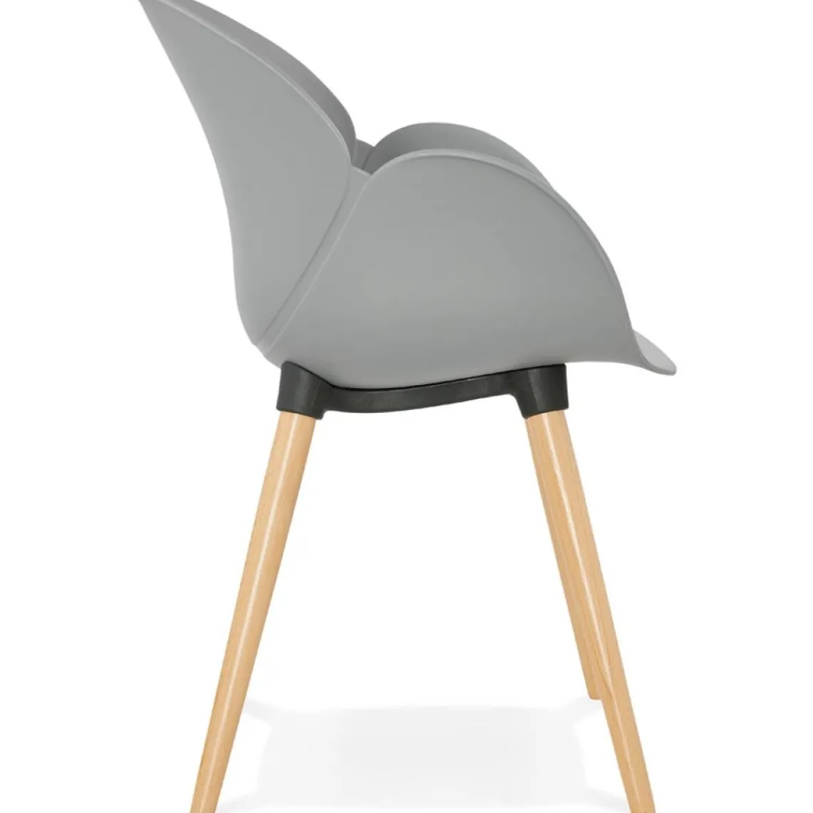 ALTEREGO Chaise design scandinave 'PICATA' grise avec pieds en bois Clearance