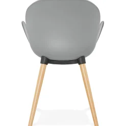 ALTEREGO Chaise design scandinave 'PICATA' grise avec pieds en bois Clearance