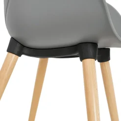 ALTEREGO Chaise design scandinave 'PICATA' grise avec pieds en bois Clearance