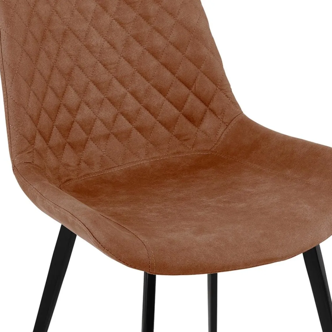 ALTEREGO Chaise design 'TAICHI' en microfibre brune et pieds en métal noir New