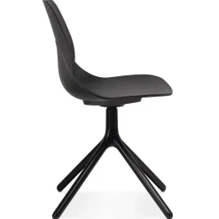 ALTEREGO Chaise design 'TUCANA' noire avec pieds en métal Best