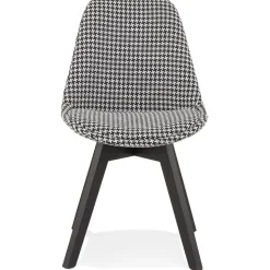 ALTEREGO Chaise en tissu pied de poule 'JOE' avec structure en bois noir Outlet