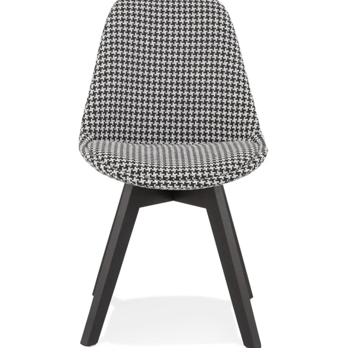 ALTEREGO Chaise en tissu pied de poule 'JOE' avec structure en bois noir Outlet