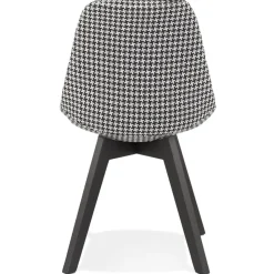 ALTEREGO Chaise en tissu pied de poule 'JOE' avec structure en bois noir Outlet