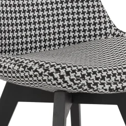 ALTEREGO Chaise en tissu pied de poule 'JOE' avec structure en bois noir Outlet