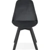 ALTEREGO Chaise en velours noir 'JOE' avec structure en bois noir