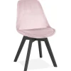 ALTEREGO Chaise en velours rose 'JOE' avec structure en bois noir Hot