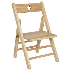 3S. x Home Chaise enfant pliante, beige en bois New