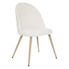 3S. x Home Chaise imitation hêtre bouclette Slano blanc Best