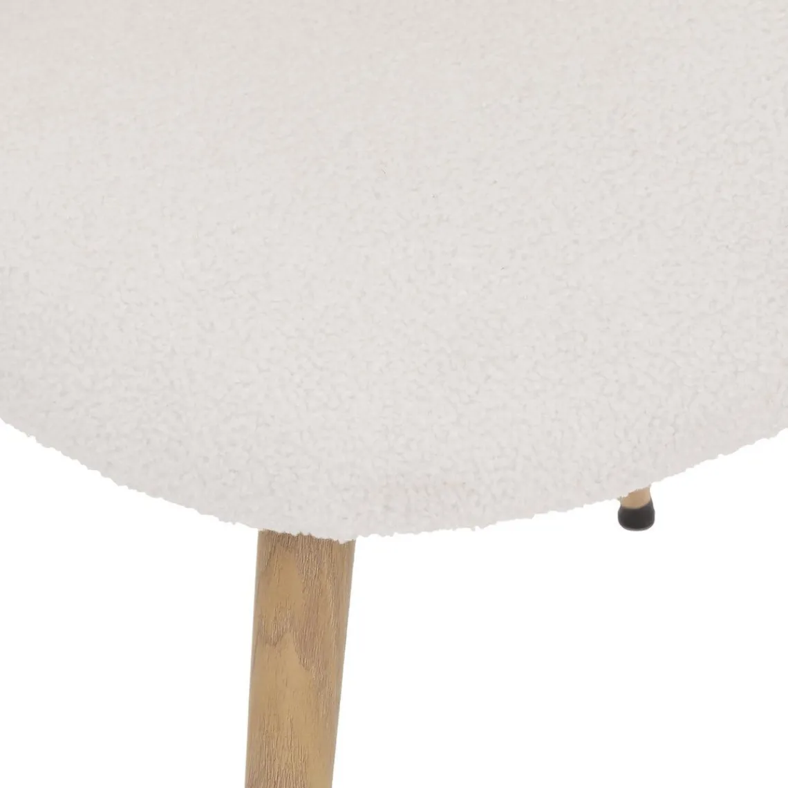 3S. x Home Chaise imitation hêtre bouclette Slano blanc Best