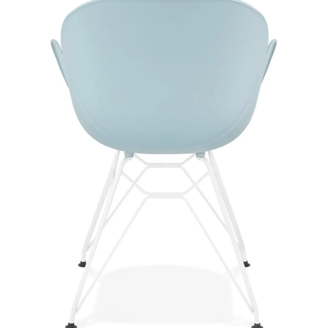 ALTEREGO Chaise moderne 'FIDJI' bleue avec pieds en métal blanc Best