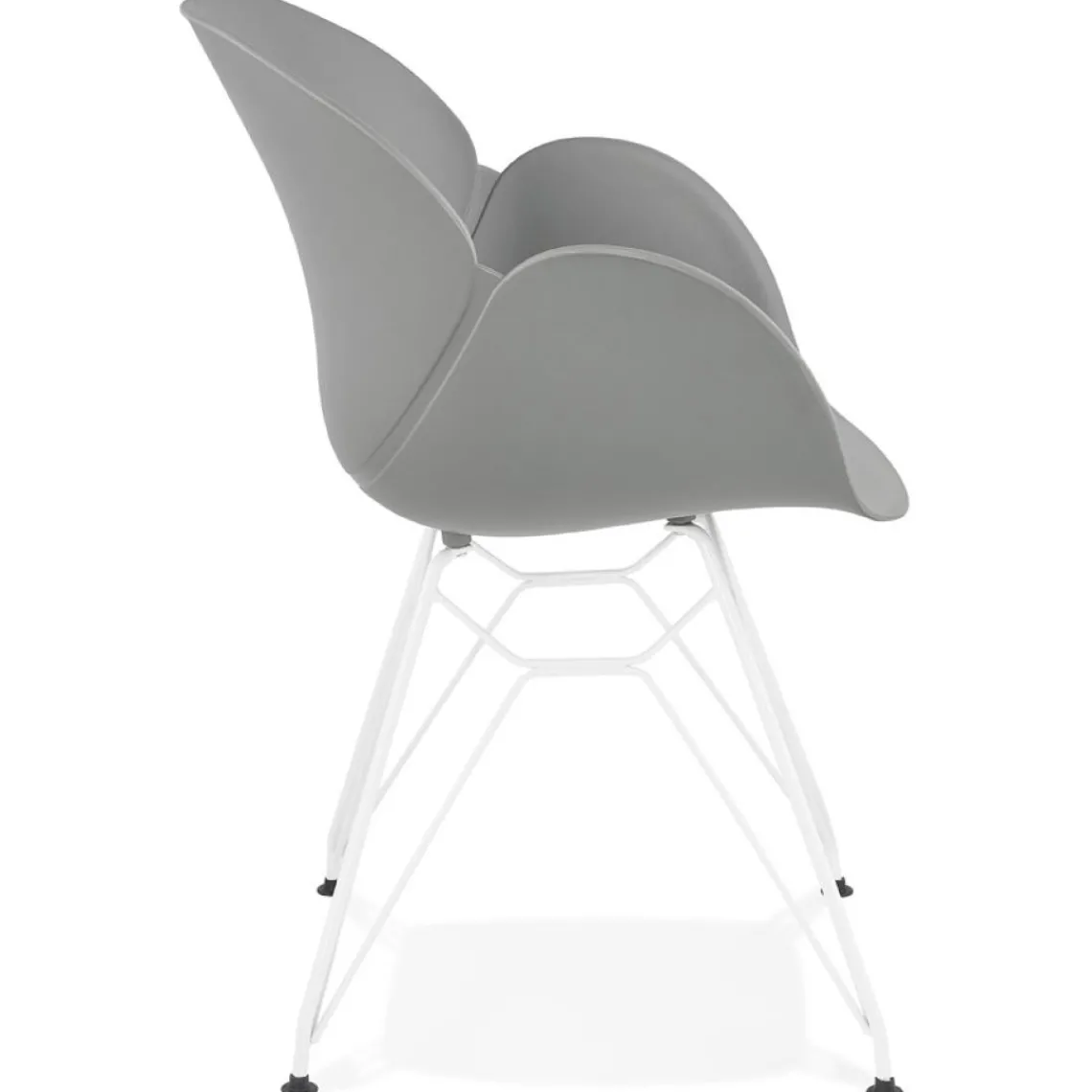 ALTEREGO Chaise moderne 'FIDJI' grise avec pieds en métal blanc Online