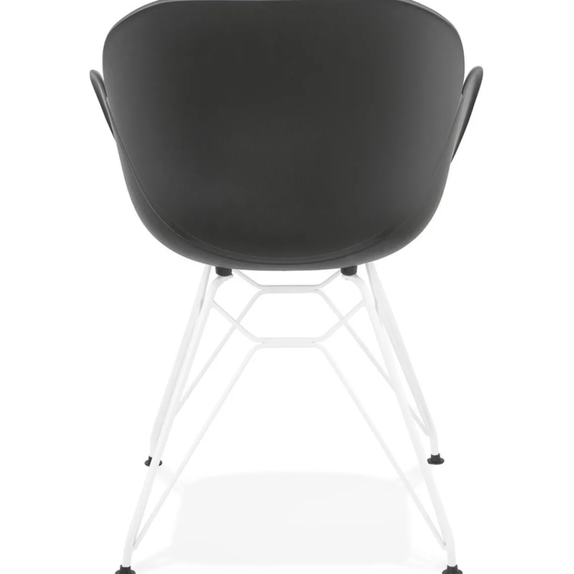 ALTEREGO Chaise moderne 'FIDJI' noire avec pieds en métal blanc Hot