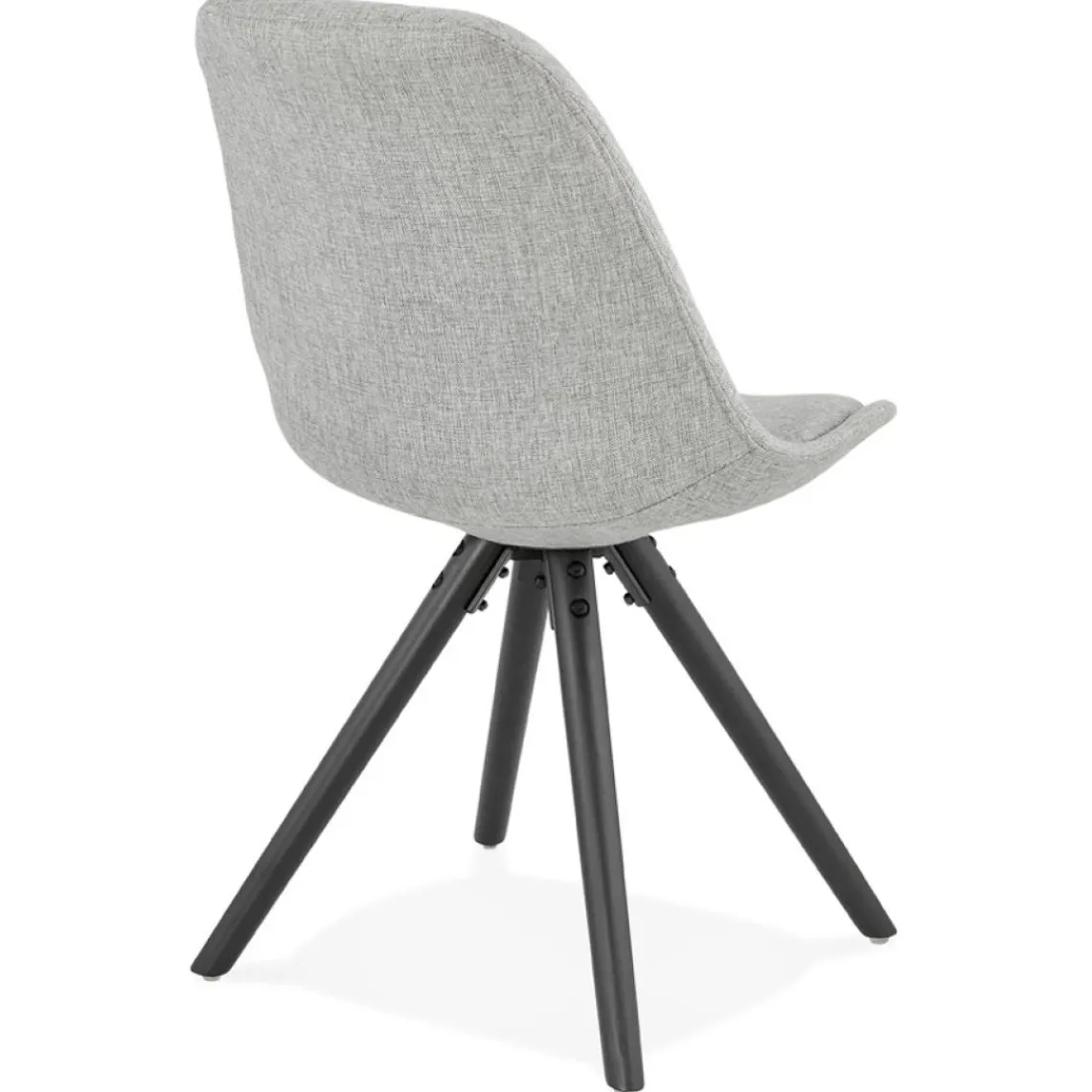 ALTEREGO Chaise moderne 'HIPHOP' en tissu gris et pieds en bois noir Outlet