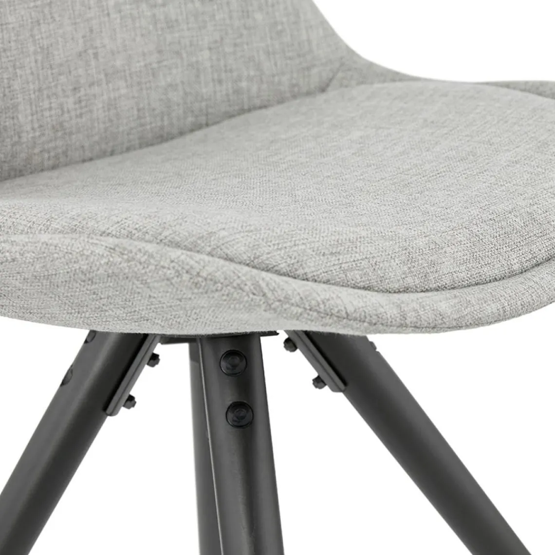 ALTEREGO Chaise moderne 'HIPHOP' en tissu gris et pieds en bois noir Outlet