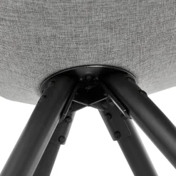 ALTEREGO Chaise moderne 'HIPHOP' en tissu gris et pieds en bois noir Outlet