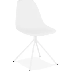 ALTEREGO Chaise moderne 'LORY' blanche avec pied en métal Hot