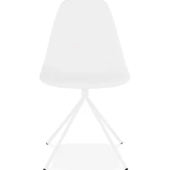 ALTEREGO Chaise moderne 'LORY' blanche avec pied en métal Hot