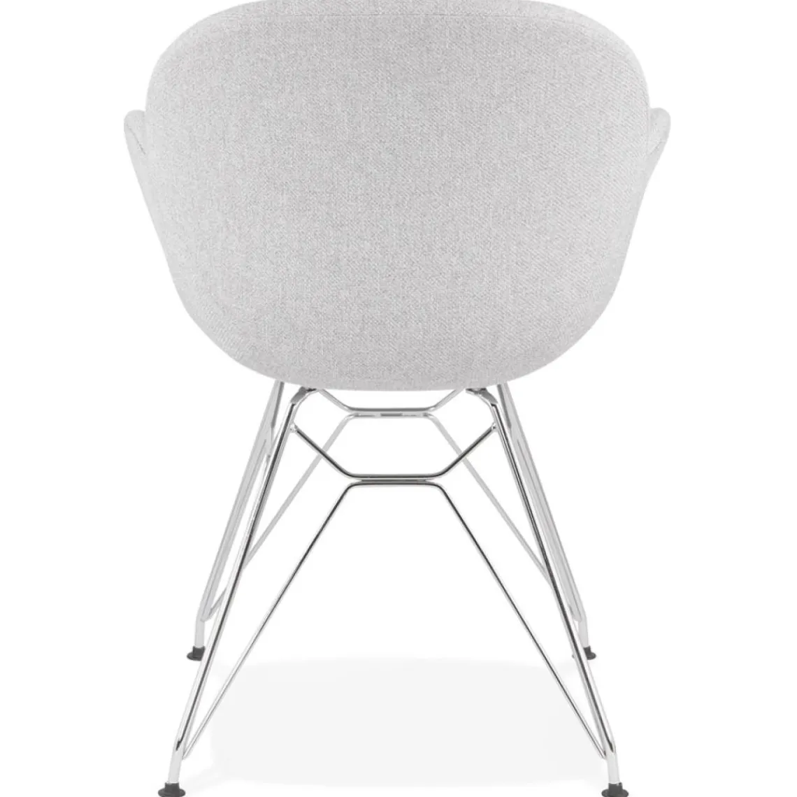 ALTEREGO Chaise moderne 'ORIGAMI' en tissu gris clair avec pieds en métal chromé Clearance