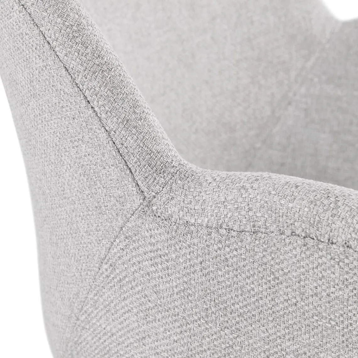 ALTEREGO Chaise moderne 'ORIGAMI' en tissu gris clair avec pieds en métal chromé Clearance