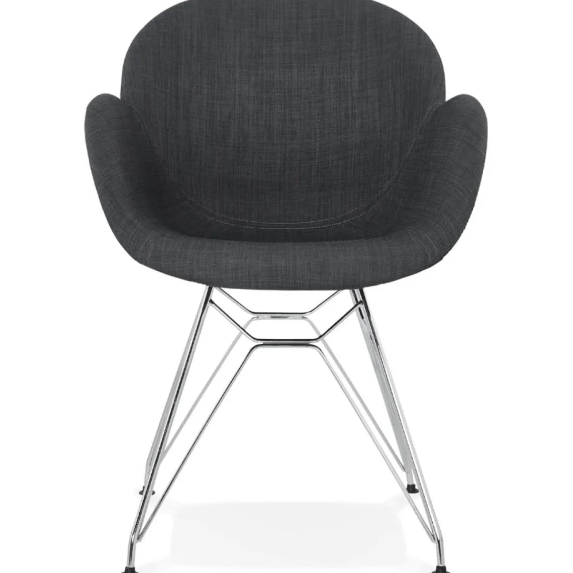 ALTEREGO Chaise moderne 'ORIGAMI' en tissu gris foncé avec pieds en métal chromé Online