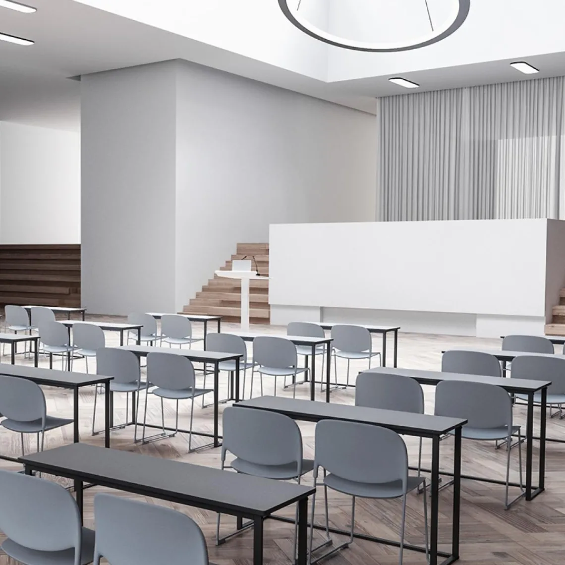 ALTEREGO Chaise 'PILA' blanche avec assise plastique et structure métal Online