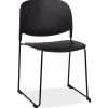 ALTEREGO Chaise 'PILA' noire avec assise plastique et structure métal New