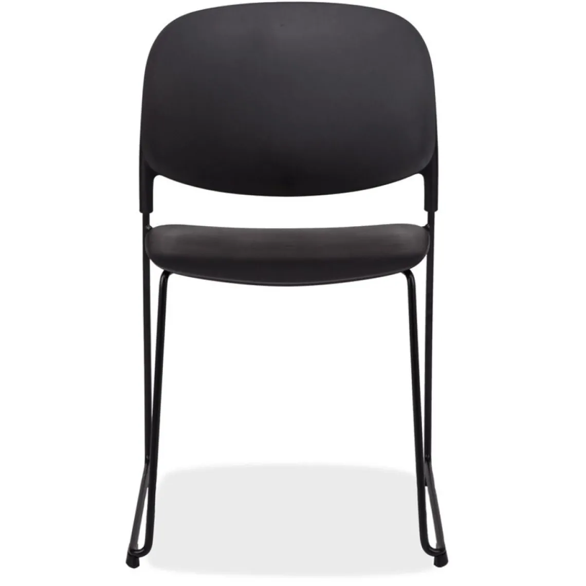 ALTEREGO Chaise 'PILA' noire avec assise plastique et structure métal New