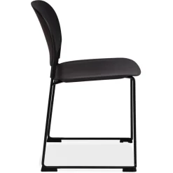 ALTEREGO Chaise 'PILA' noire avec assise plastique et structure métal New