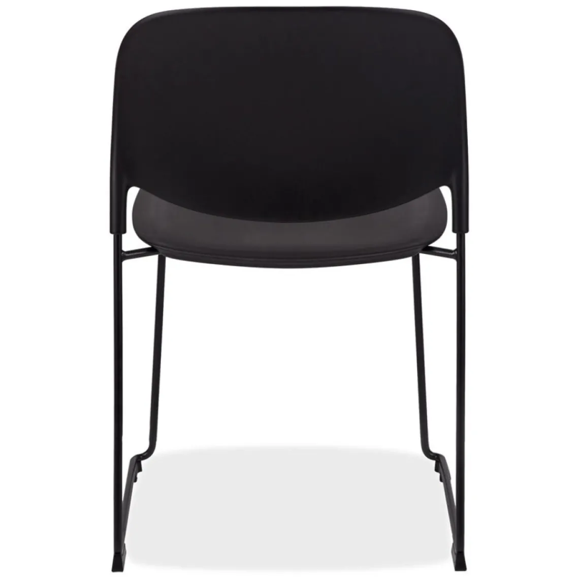 ALTEREGO Chaise 'PILA' noire avec assise plastique et structure métal New