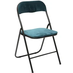 3S. x Home Chaise pliante en velours bleu Hot