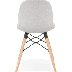 ALTEREGO Chaise scandinave 'BIZON' en tissu gris clair New