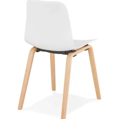 ALTEREGO Chaise scandinave 'PACIFIK' blanche avec pieds en bois finition naturelle Hot