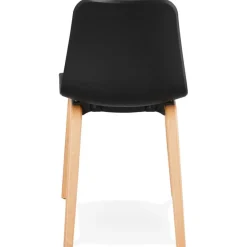 ALTEREGO Chaise scandinave 'PACIFIK' noire avec pieds en bois finition naturelleChaise scandinave 'PACIFIK' noire avec pieds en bois finition naturelle Best