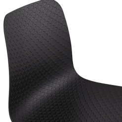 ALTEREGO Chaise scandinave 'PACIFIK' noire avec pieds en bois finition naturelleChaise scandinave 'PACIFIK' noire avec pieds en bois finition naturelle Best