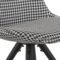 ALTEREGO Chaise vintage 'RICKY' en tissu pied de poule et pieds en bois noir Best