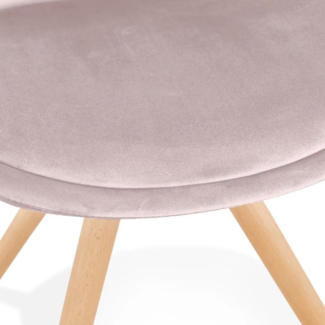 ALTEREGO Chaise vintage 'RICKY' en velours rose et pieds en bois naturel Discount