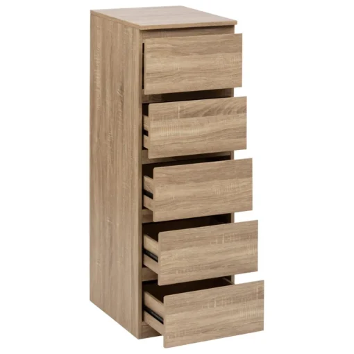 3S. x Home Chiffonier 5 tiroirs effet bois naturel Best
