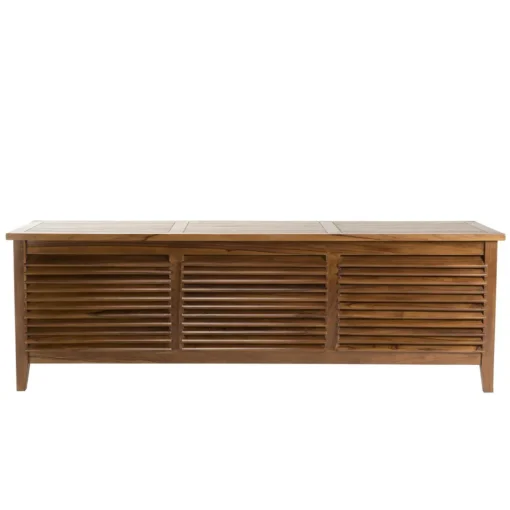 Macabane Coffre de jardin piscine HANNA en bois teck huilé 200x55cm Best