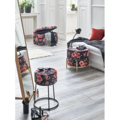3S. x Home Coffre de rangement assise rembourrée et rabattable velours