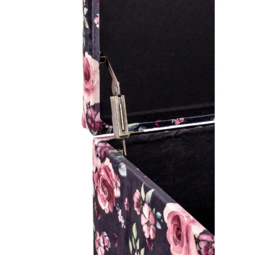 3S. x Home Coffre de rangement assise rembourrée et rabattable velours
