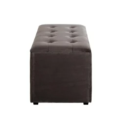 3S. x Home Coffre de rangement en MDF et en velours anthracite Clearance