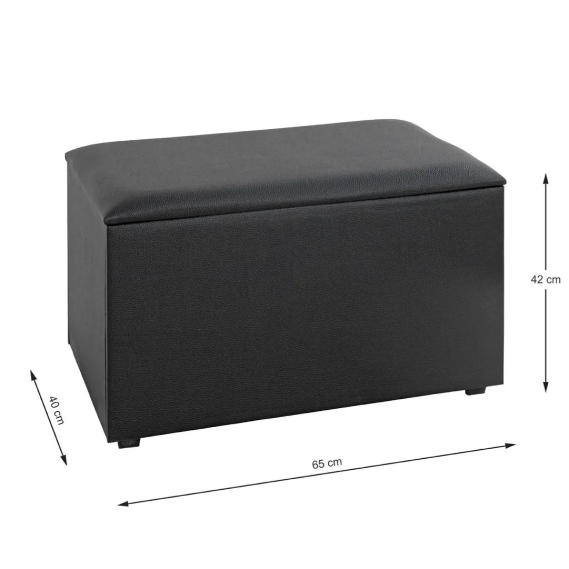 3S. x Home Coffre de rangement simili cuir noir Clearance