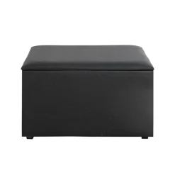3S. x Home Coffre de rangement simili cuir noir Clearance