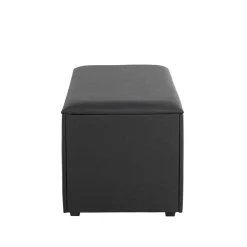 3S. x Home Coffre de rangement simili cuir noir Clearance