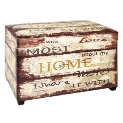 3S. x Home Coffre de rangement vintage multicolore en simili cuir Hot