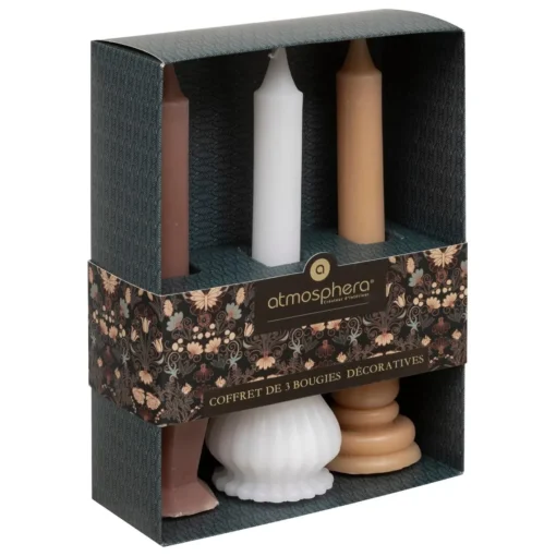 3S. x Home Coffret 3 bougies Little cottage blanc et rose Best