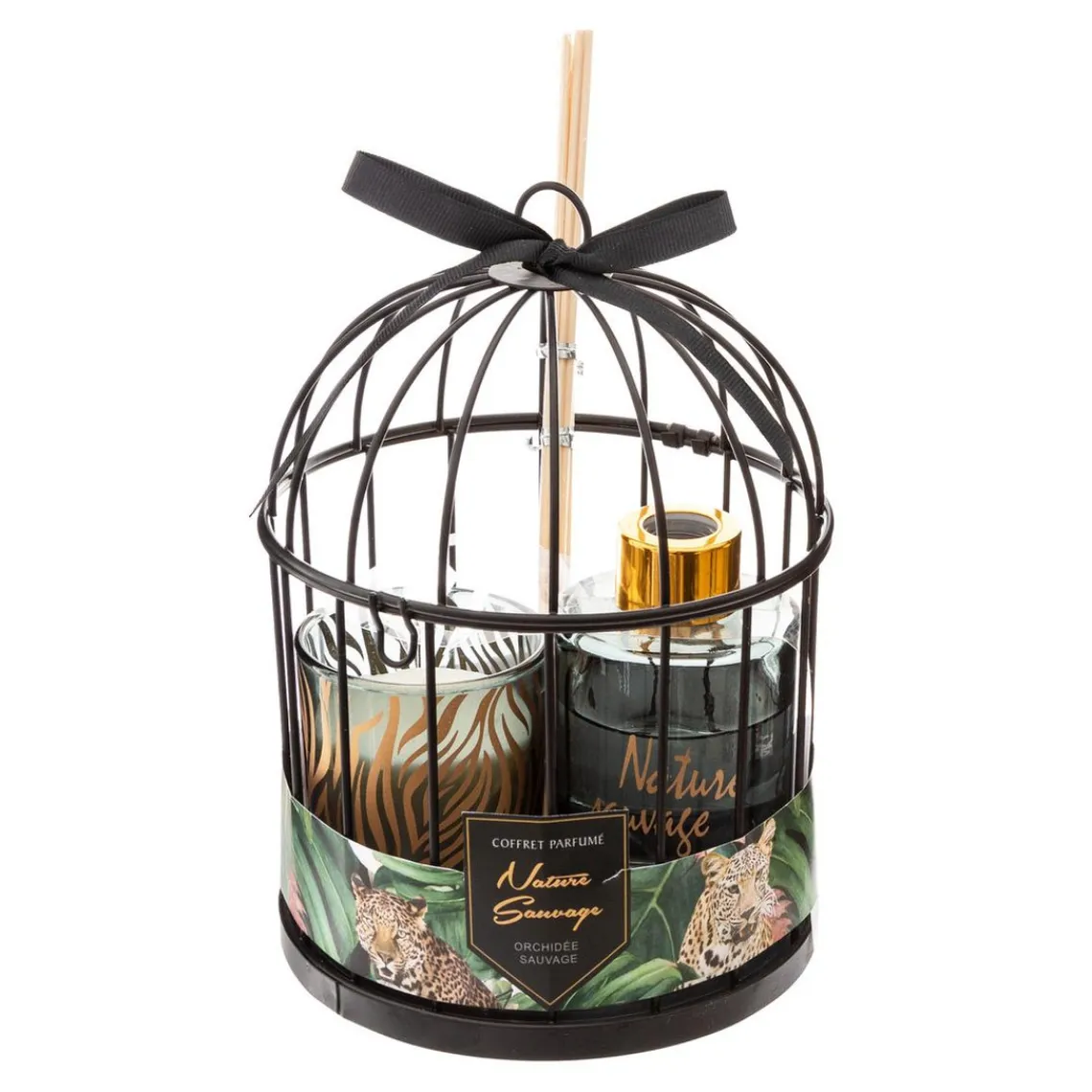 3S. x Home Coffret Cage Et Diffuseur Et Bougie Lola Noir Clearance