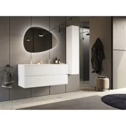 3S. x Home Colonne 1 Porte à poser Sienna laqué brillant blanc Système Push Pull 138 cm New