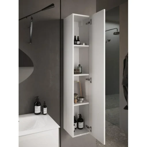 3S. x Home Colonne 1 Porte à poser Sienna laqué brillant blanc Système Push Pull 138 cm New